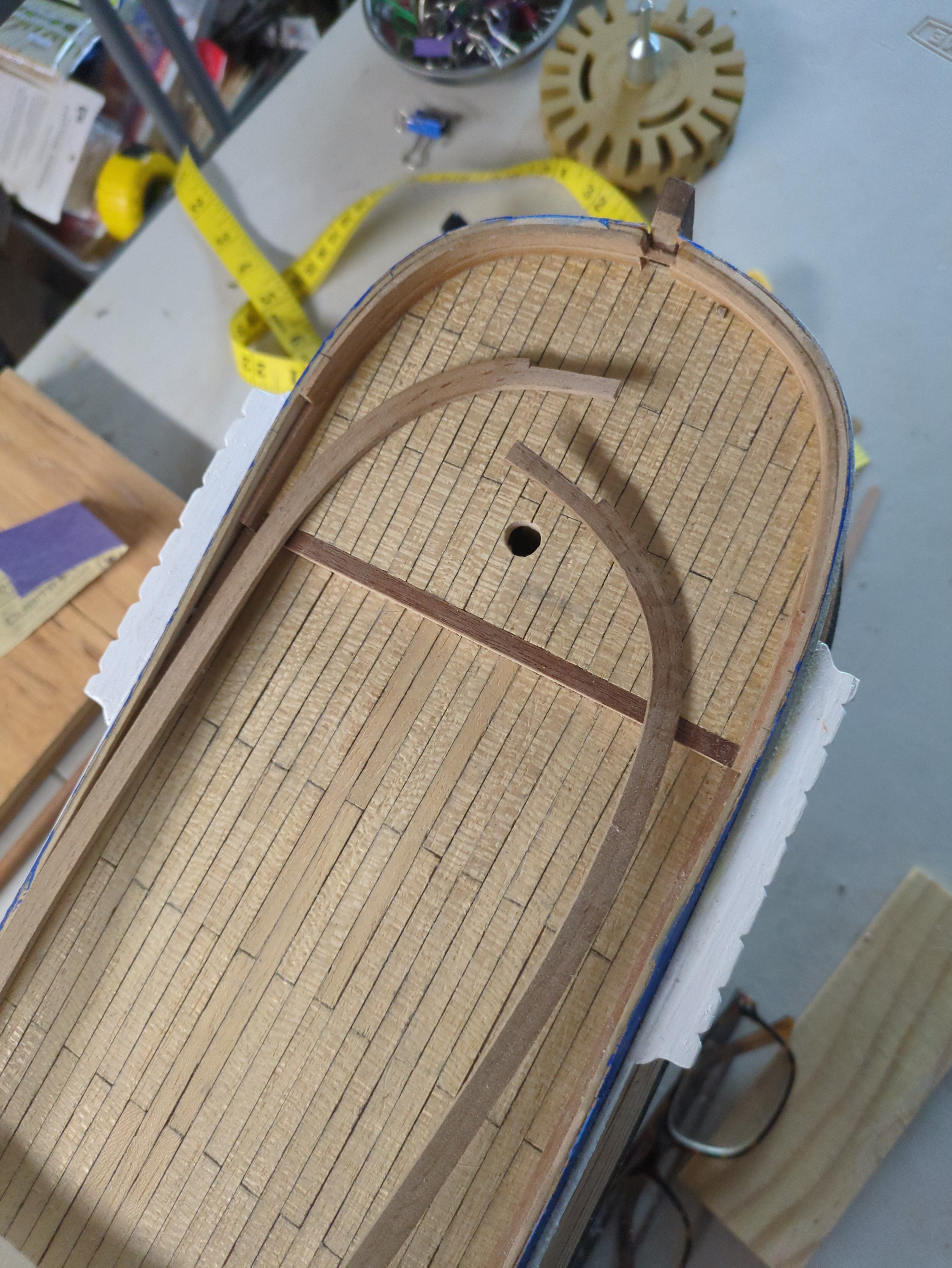 Midship and Forward Rails - Roland's Ship Building Blog